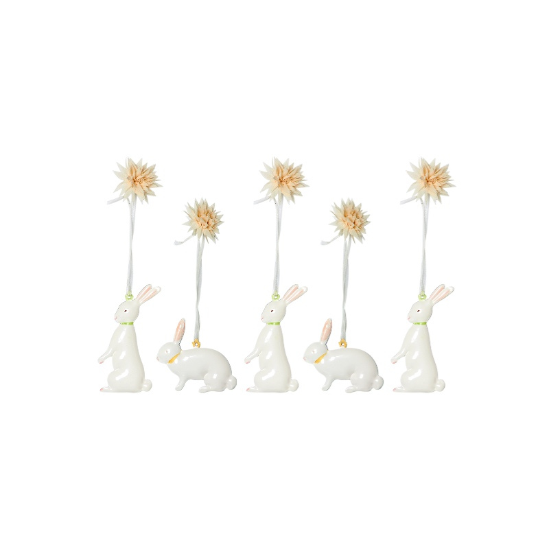 MAILEG Metalowe zawieszki Króliczki - 5szt.