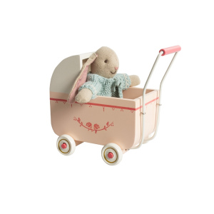 MAILEG Drewniany wózek dla myszek i króliczków Micro - jasnoróżowy