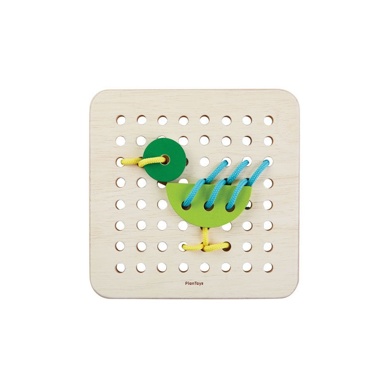 Plan Toys Drewniany zestaw do nauki sznurowania