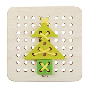 Plan Toys Drewniany zestaw do nauki sznurowania