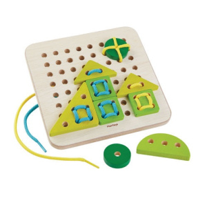 Plan Toys Drewniany zestaw do nauki sznurowania