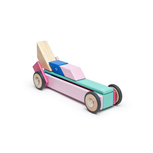 TEGU Drewniane klocki magnetyczne zestaw 42 elementy z kołami BLOSSOM