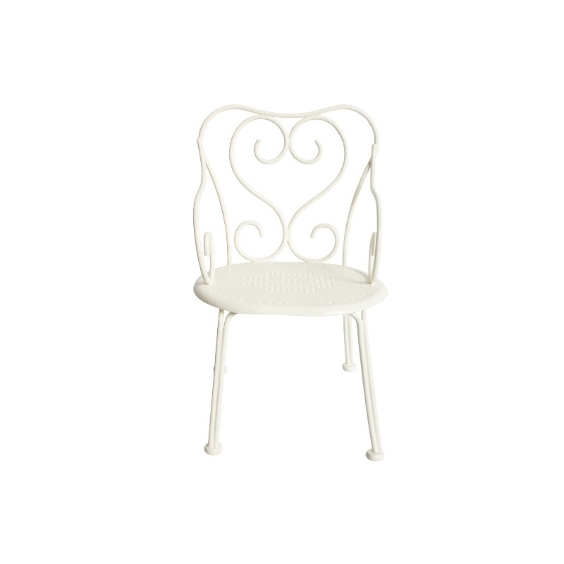 MAILEG Metalowe romantyczne Krzesełko -  białe