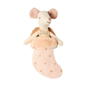 MAILEG Myszka - Aniołek w pudrowej skarpecie