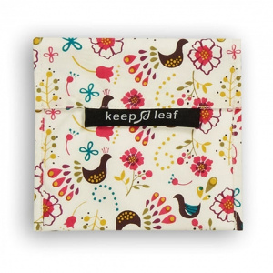 KEEP LEAF Duża eko-torebka śniadaniowa - ptaszki