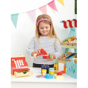 LE TOY VAN Koszyk zakupowy z produktami i czytnik kodów kreskowych