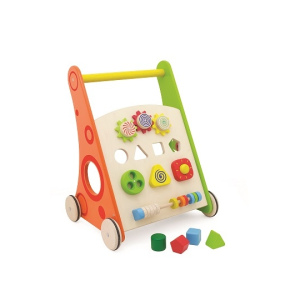 PINTOY Drewniany chodzik z centrum rozrywki