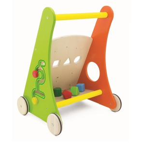 PINTOY Drewniany chodzik z centrum rozrywki