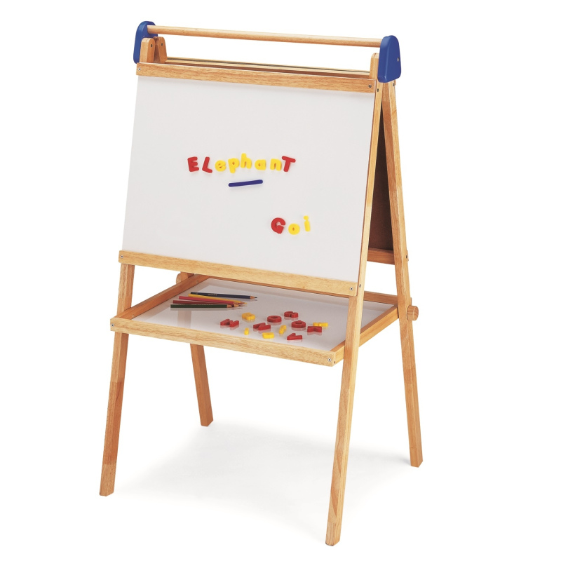 PINTOY Drewniana tablica magnetyczna i kredowa