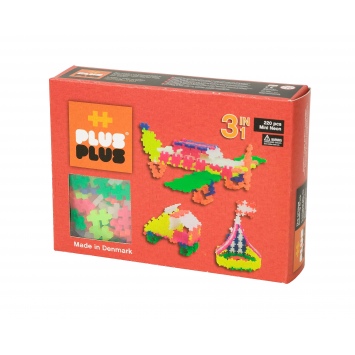 PLUS-PLUS Klocki mini neon 3w1 - zestaw 220 szt.