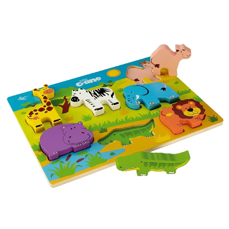 TIDLO Drewniane grube puzzle - Safari