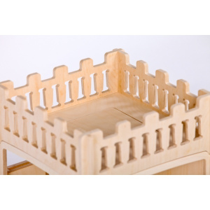 DIP DAP Drewniany domek dla lalek wieża z balkonem