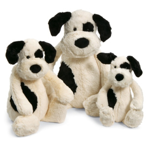 JELLYCAT Piesek Bashful Black and Cream Puppy (średni 31 cm)