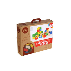 VARIS TOYS Drewniane klocki nakładane 28 elementów