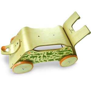 WEEROL Drewniany wózek, jeździk i taczka 3w1 Animals