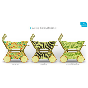 WEEROL Drewniany wózek, jeździk i taczka 3w1 Animals