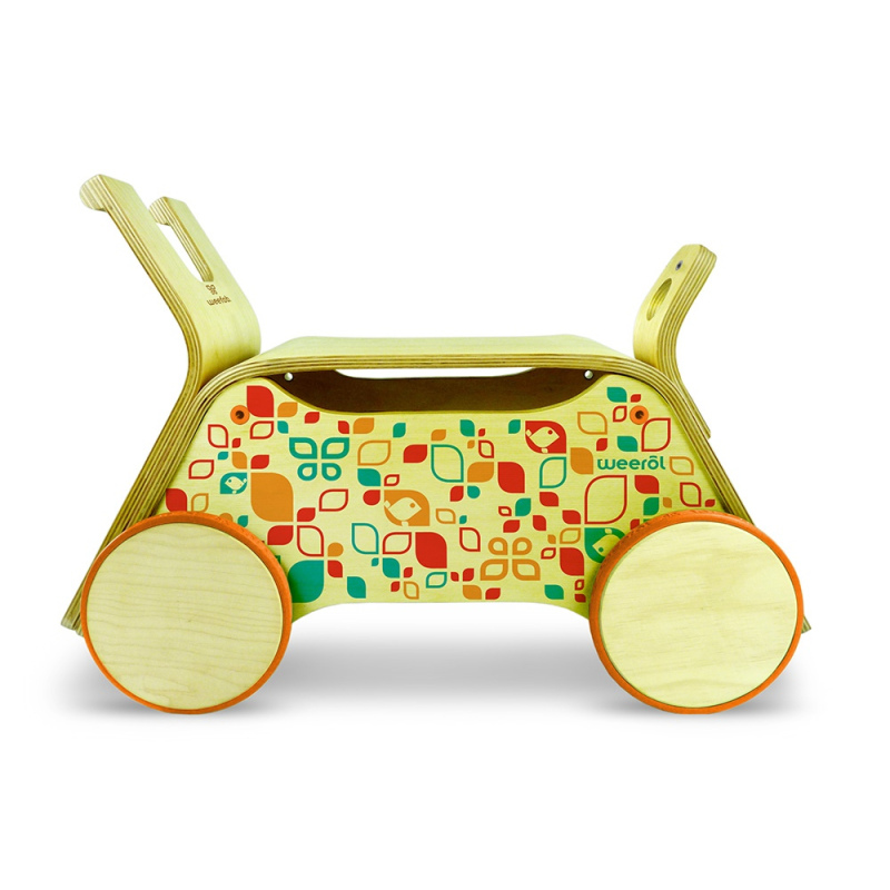 WEEROL 3w1 Drewniany wózek, jeździk i taczka - Summer