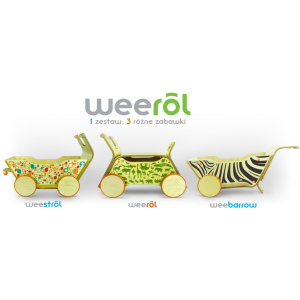 WEEROL 3w1 Drewniany wózek, jeździk i taczka - Summer