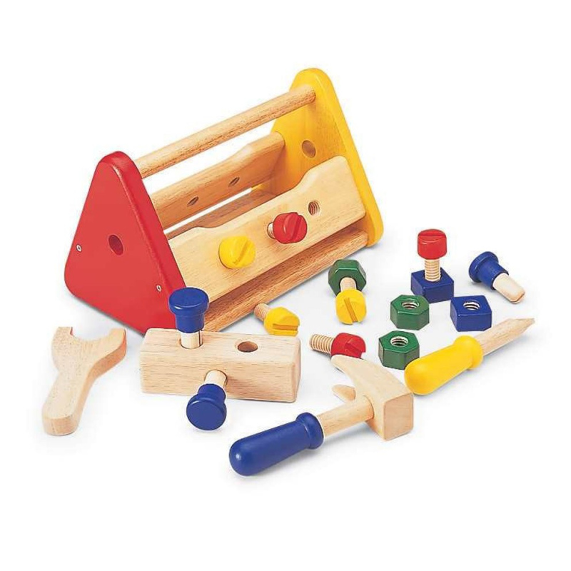 PINTOY Drewniana skrzynka z narzędziami