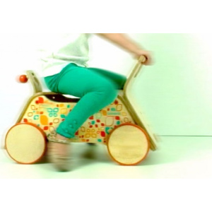 WEEROL 3w1 Drewniany wózek, jeździk i taczka - Summer