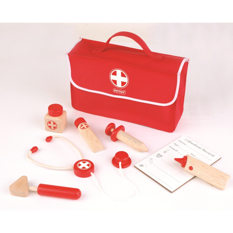 PINTOY Drewniany zestaw lekarski