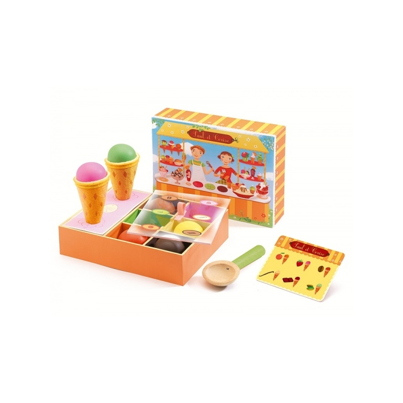DJECO Drewniany zestaw Lodziarnia Paul & Cerise