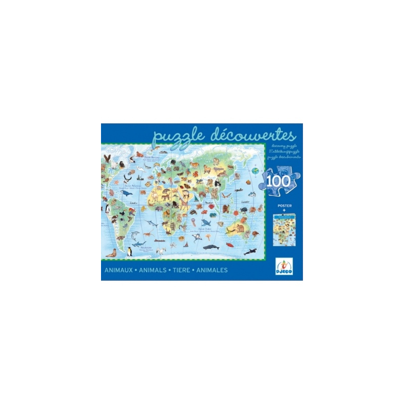 DJECO Puzzle "Zwierzęta świata" - 100 elementów